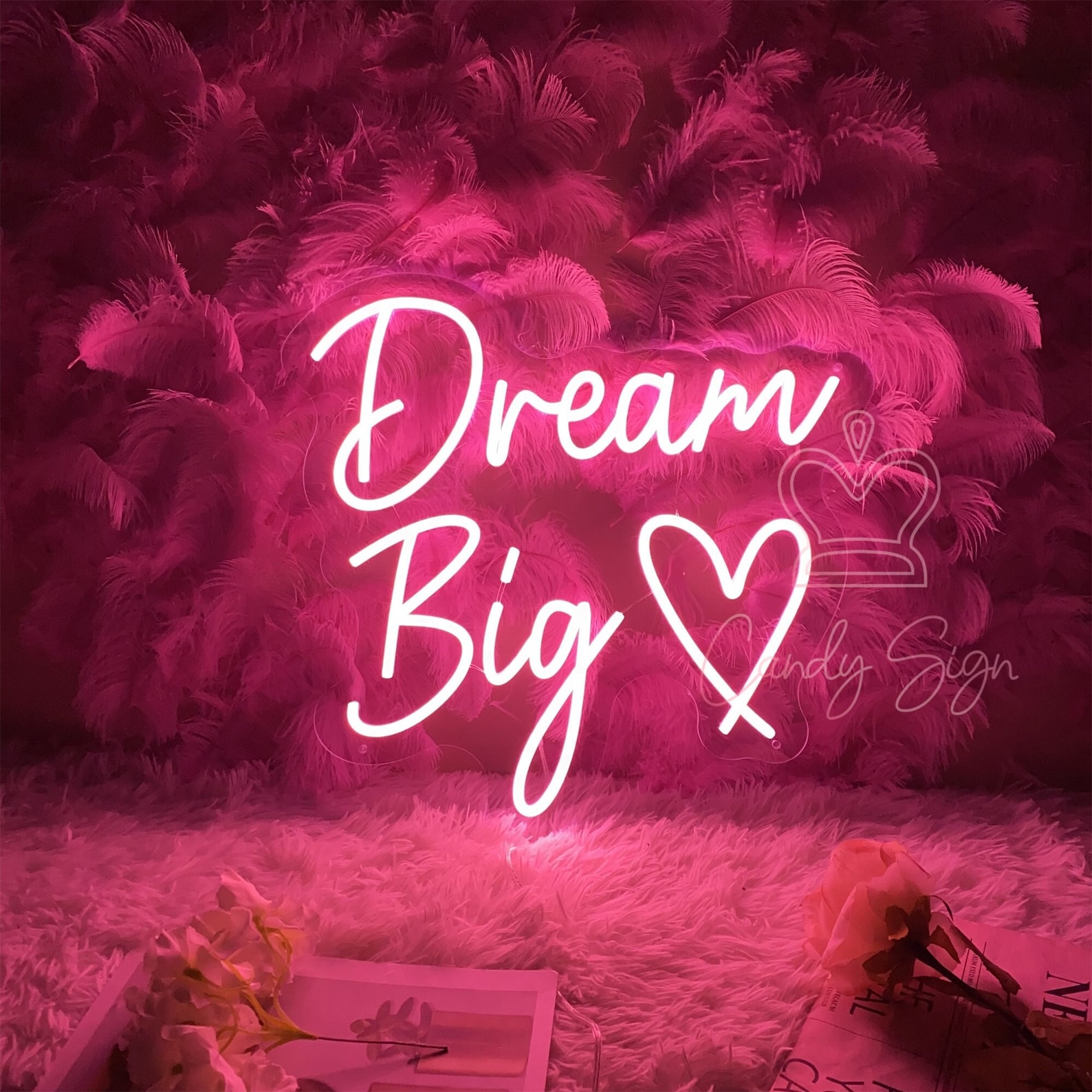 Dream Big Neon Sign,custom Neon Sign,pink Beauty Office Sign,sign for ...