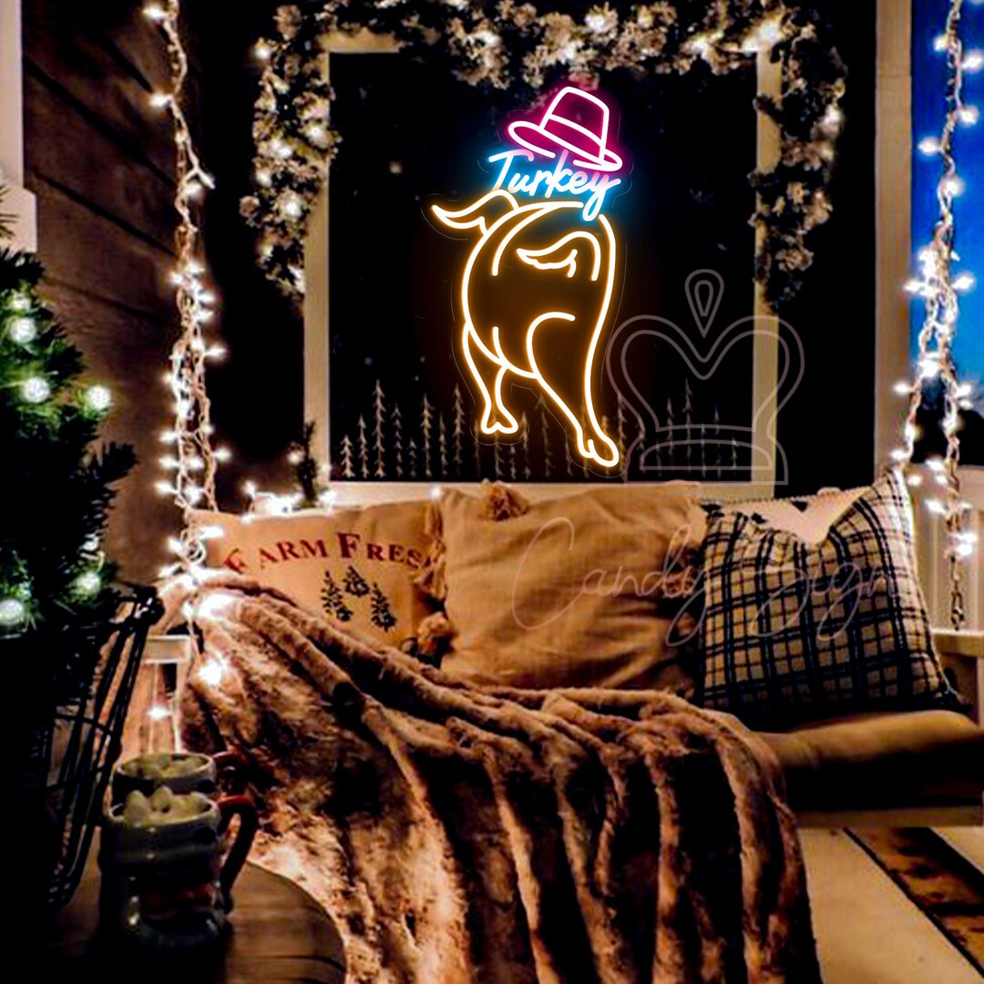 Turkey Neon Sign,thanksgiving Led Neon Sign Custom,funny Turkey Light