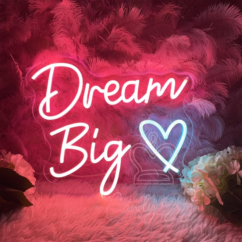 Dream Big Neon Sign,custom Neon Sign,pink Beauty Office Sign,sign for ...