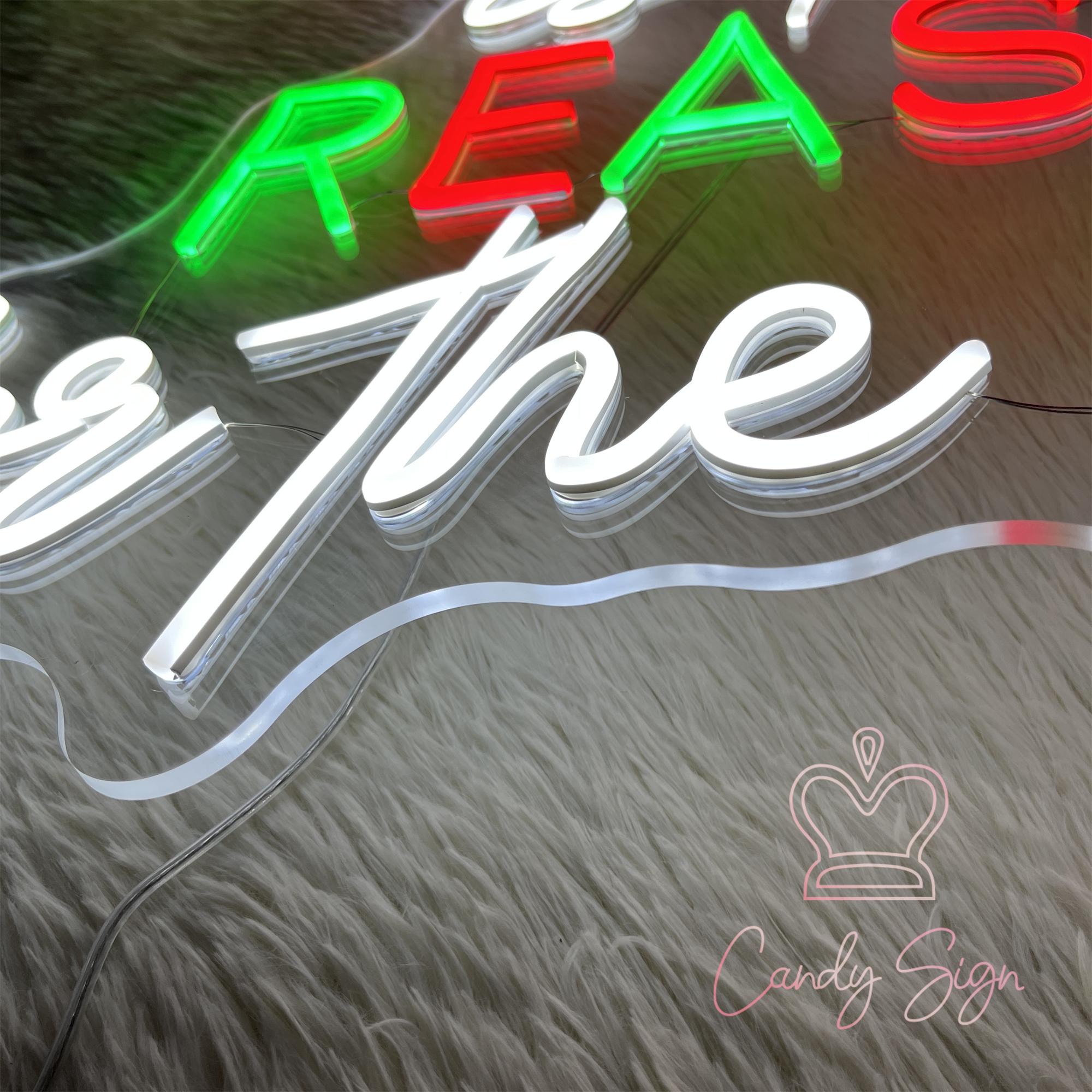 Jesus Is The Reason LED Neon Sign – Christmas Wall Art, Dimmable USB Light For Holiday & Birthday Gift
