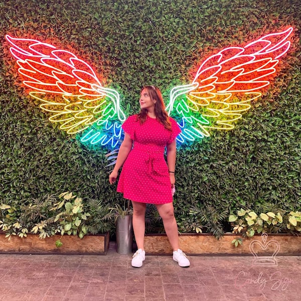 Wings Of Angels,Salon Decor,Custom Neon Signs,Neon Business Logo,Wall Decor,Home Decor,Neon Lights,Personalized Gifts for Her,Pink Neon Art
