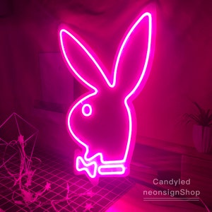 Dva Bunny Neon Sign Rabbit Bunny Playboy Neon Signs Wall Art - Etsy