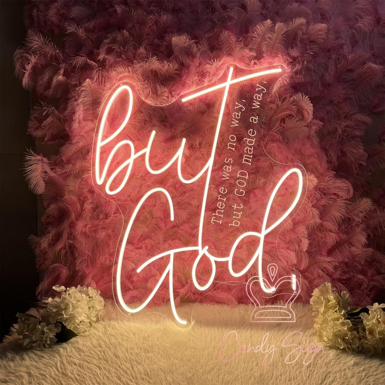 But God Neon Sign, Custom Neon Light, Religious Faith Sign, Bible Verse ...