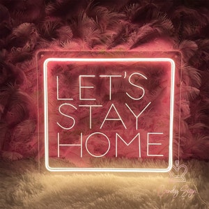 Let's Stay Home Home Wall Decorationneon Light Neon - Etsy