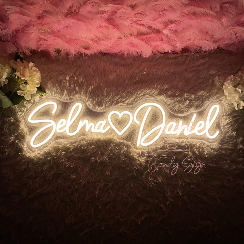 Custom Wedding LED Neon Sign,couple Names With Heart Neon Light,wedding ...