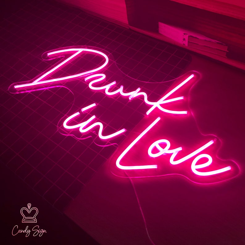 Drunk in Love Neon Sign LED Neon Sign Custom Pink Wedding Neon - Etsy