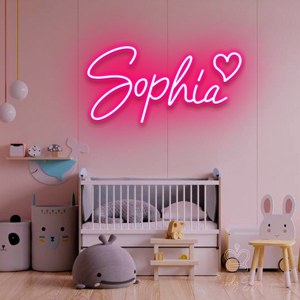Custom Name Neon Sign For Kids, Baby Birthday Party LED Wall Decor, Bedroom Nursery Girl Dorm Room Wall Decor, Personalized Gifts For Her