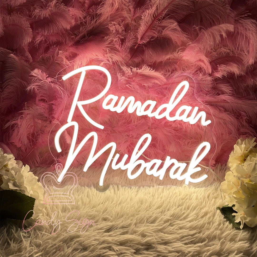 Ramadan Mubarak Neon Sign, Custom Eid Mubarak Ramadan Kareem LED Neon ...