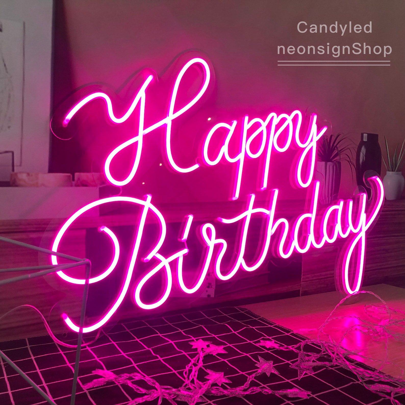 Custom Neon Sign Happy Birthday Neon Sign Acrylic Flex Led Etsy