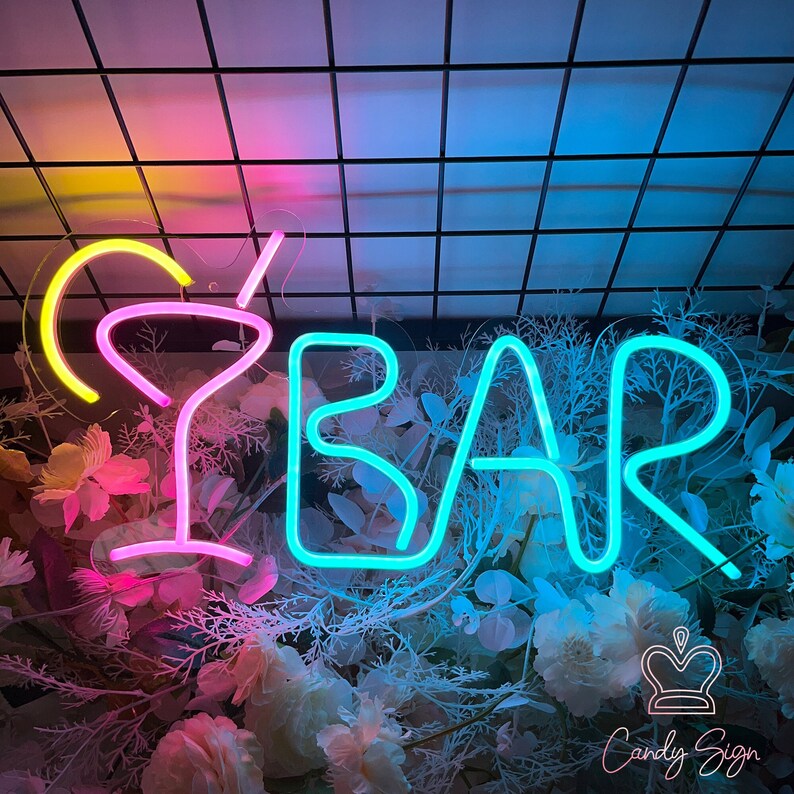 Cocktail Bar Signcustom Neon Bar Lightpub Beer Etsy