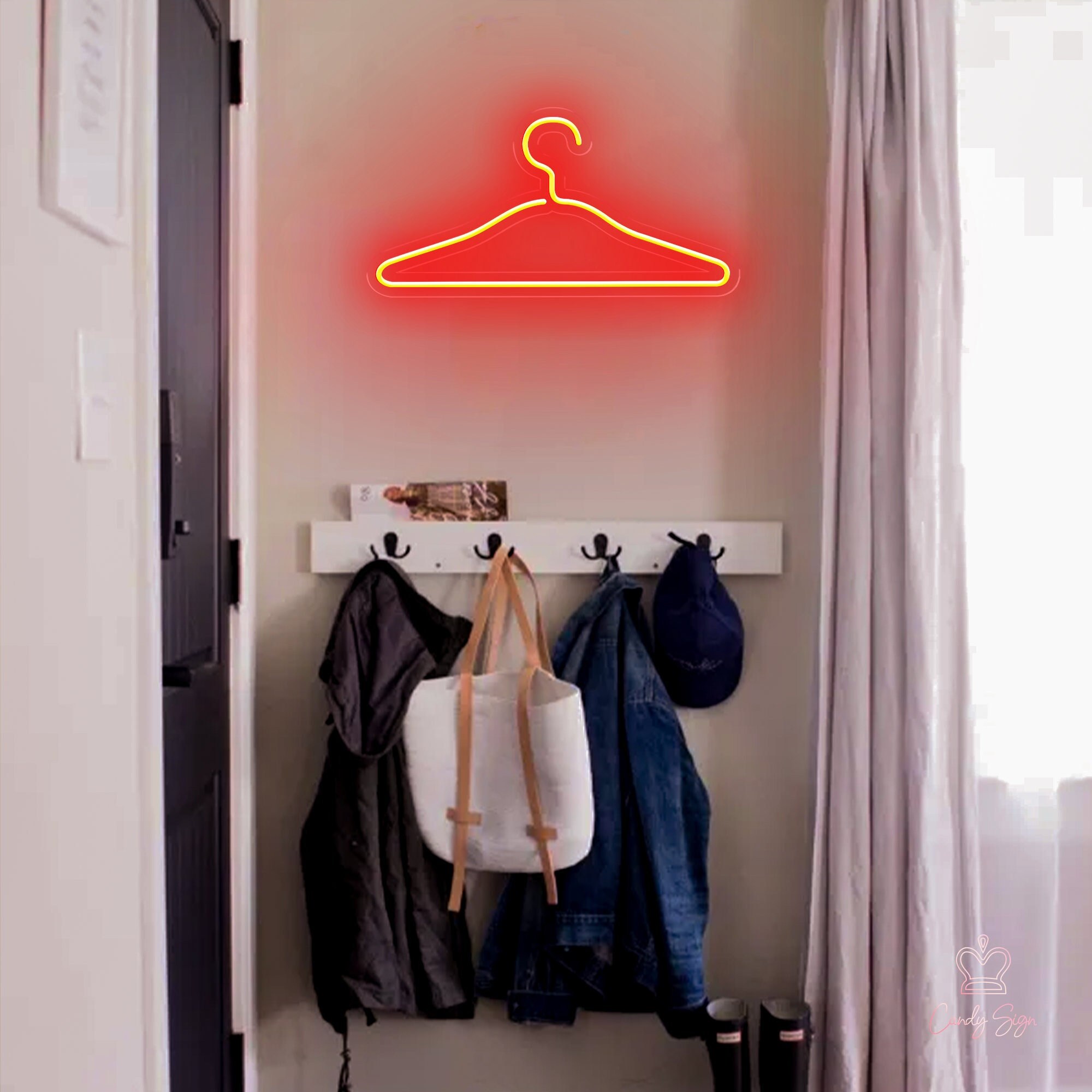 Mini Coat Hanger LED Neon Signs For Clothing Store Business Decor