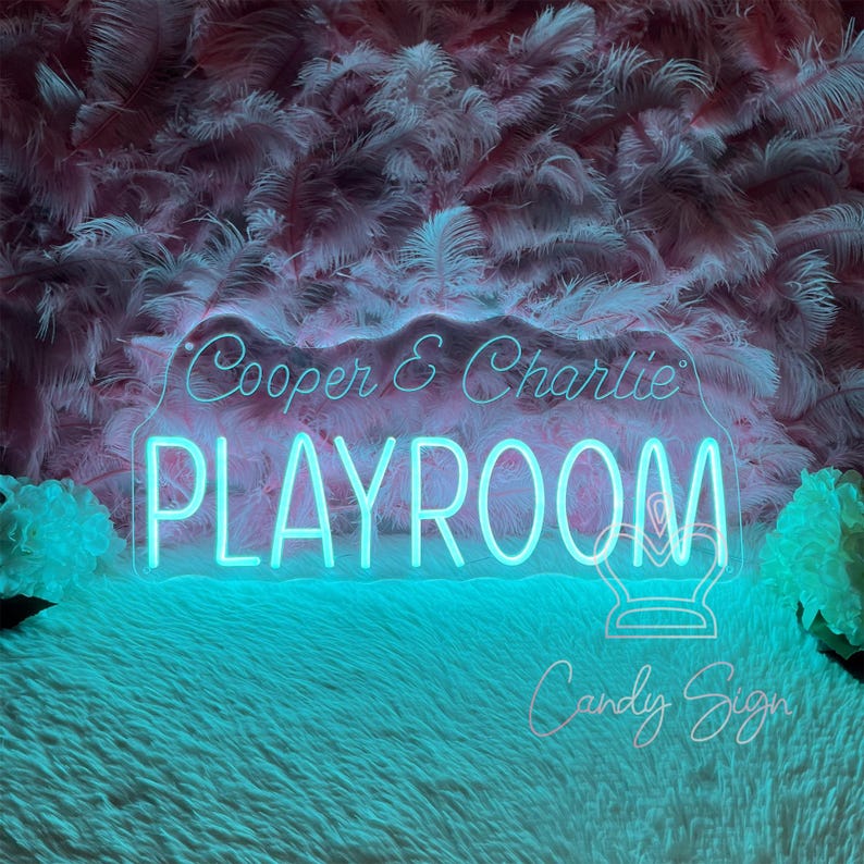 Custom Playroom Name Neon Sign, Kid's Room Decor, Nursery Wall Art ...