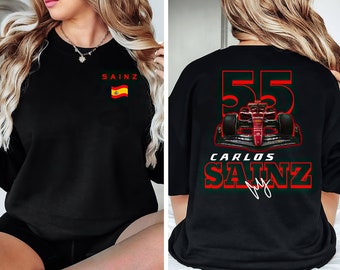 Maglia Carlos Sainz, Felpa Carlos Sainz Formula Uno, Maglia F1 su due lati, Charles Leclerc, Lando Norris, Maglia F1, Maglietta F1