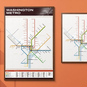 Washington DC Metro Retro Transit Map