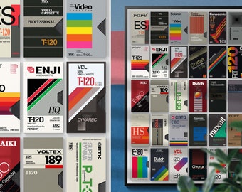 Retro VHS tapes poster