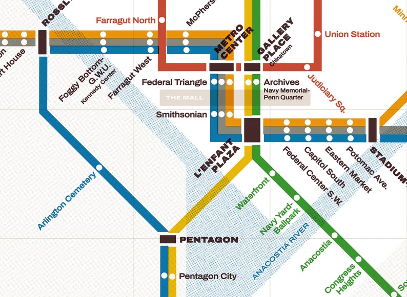 Washington DC Metro Retro Transit Map image 2