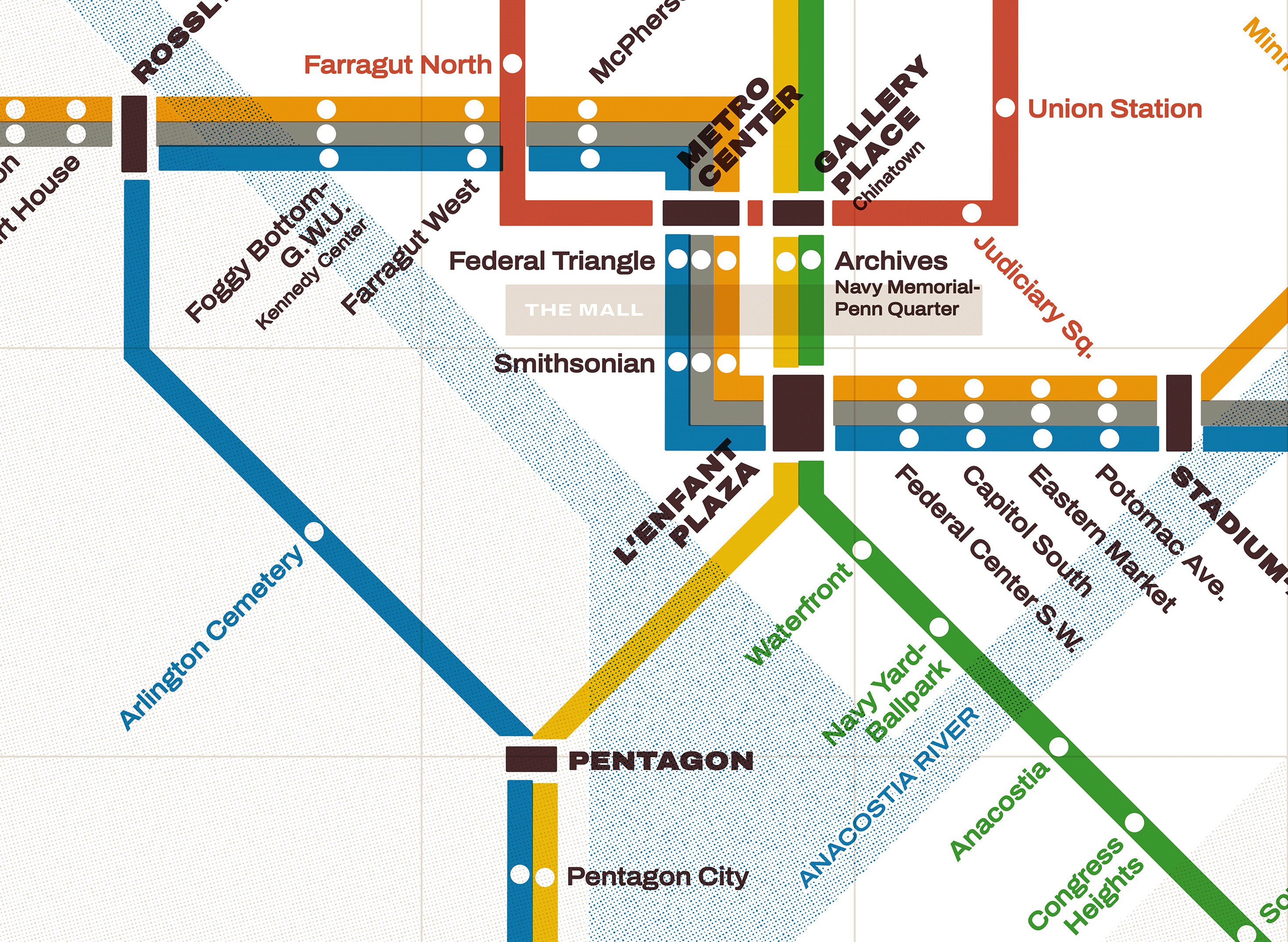 Washington DC Metro Retro Transit Map - Etsy