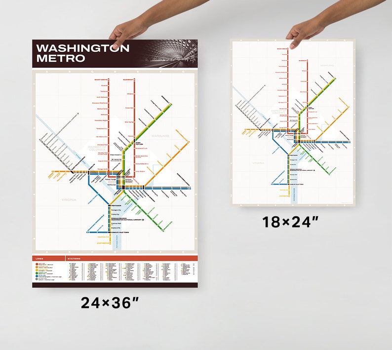 Washington DC Metro Retro Transit Map image 6