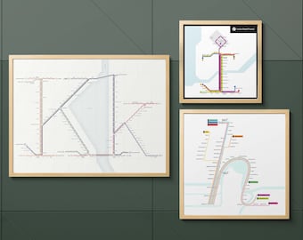 Typographic Transit Maps - Stylized Map Designs