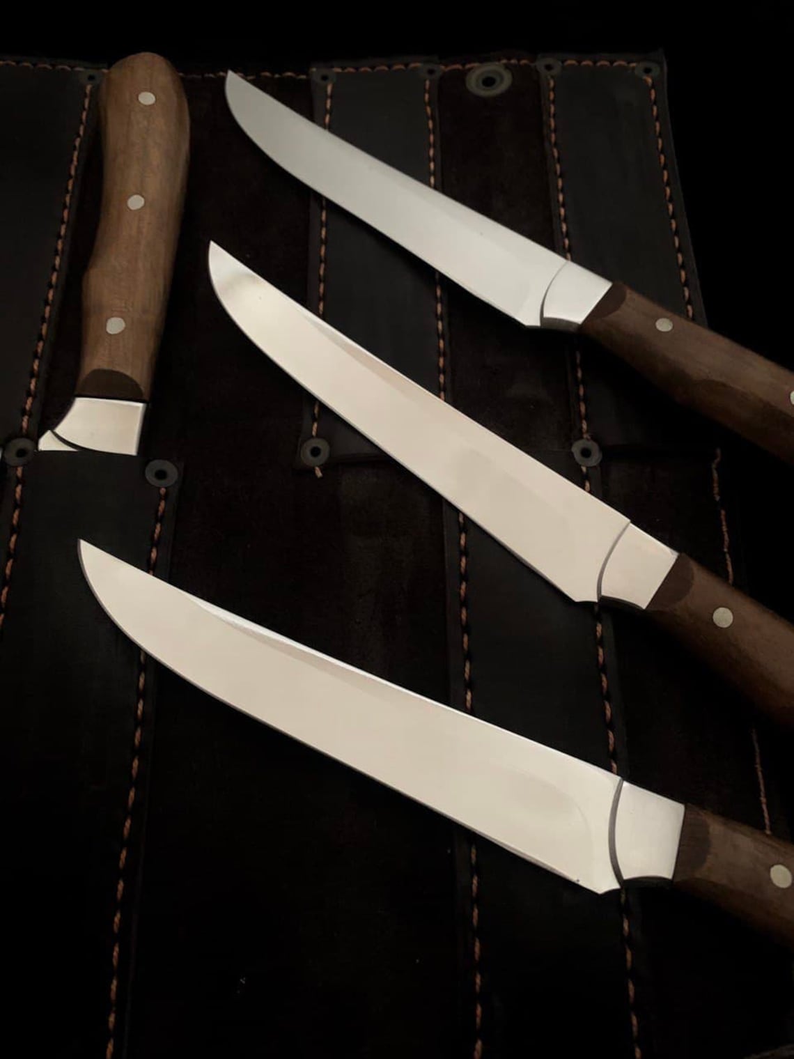 Steak knife set. Handmade chef Knives fixed blade knife gift Etsy