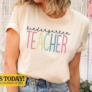 Kindergarten Teacher Shirt, Retro Kindergarten Teacher Tee, Kindergarten Appreciation Shirt, First Day of School Gift, Back to School Shirt