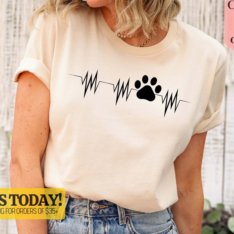 Heartbeat Chihuahua Dog T-Shirt, Heartbeat Paw Dogs Shirt