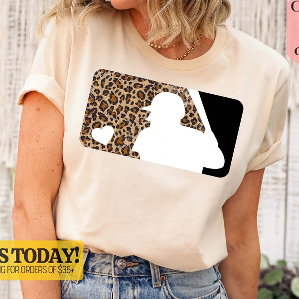 Baseball Mom Shirt, Sports Mom Shirt, Baseball Heart Leopard Print Shirt, Game Day Shirt, Softball Mom, baseball T-shirt For Women