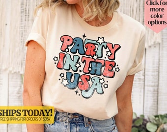 Retro Party in The USA Shirt, Party in The Usa T-Shirt, Usa Patriotic Tee, 4th of July Party TShirt, Trendy Usa Celebration Shirt