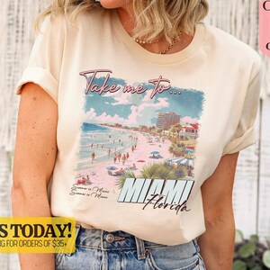 Miami Florida Beach Tee, Summer Vacation T-Shirt, Florida Beach Shirt, Miami Travel Shirt, Beach Lover Shirt, Summer in Miami Tee