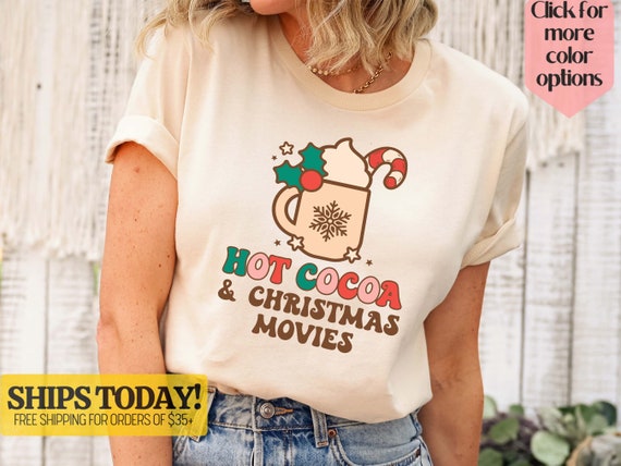 Hot Cocoa With Candy Cane Cream Xmas Christmas Lover T-Shirt Hot Cocoa With Candy Cane Cream Xmas Christmas Lover T-Shirt