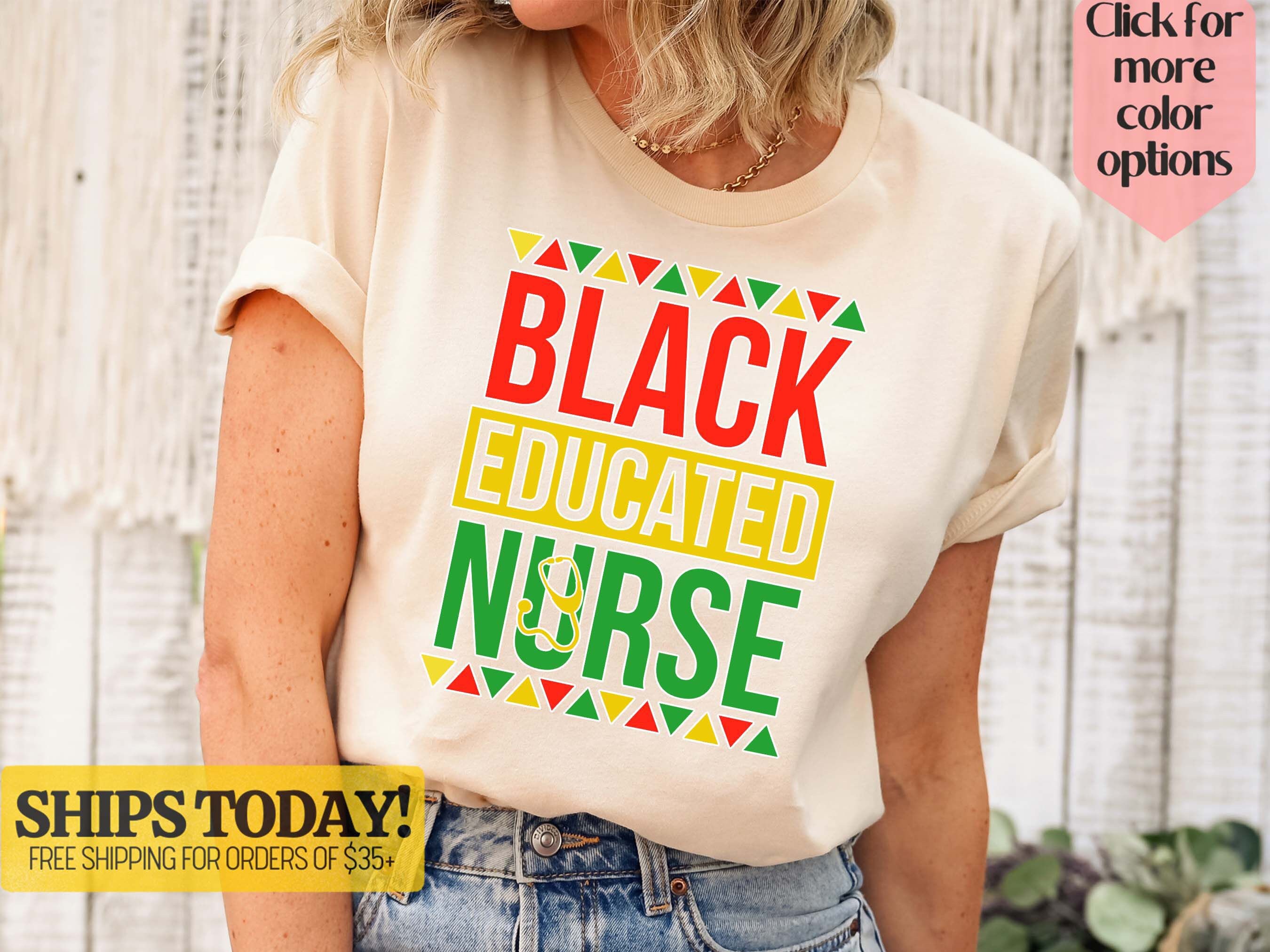 ファッション Black Nurse Black History Month Men Nursing RN Women T-Shirt Melanated-Nurse-Black-History-
