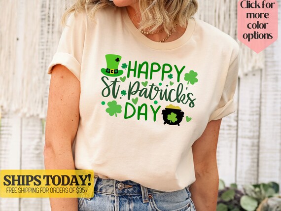 Hot Pink Lips Shamrock Tongue Trendy St Patrick's Day Print T-Shirt Hot Pink Lips Shamrock Tongue Trendy St Patrick's Day Print T-Shirt