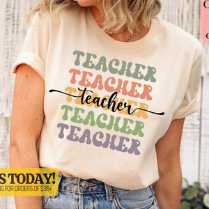 Retro Teacher Shirt, Teacher's Gifts, Teacher Appreciation, Teacher Shirts Gift, School Shirt, Gift for Teacher, Preschool Teacher Tee, Top