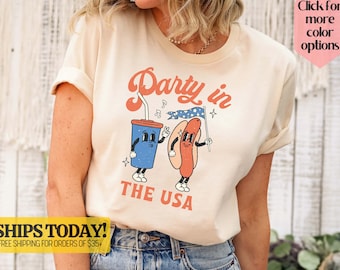Retro Party in the USA shirt, 4th of July tee, Retro funny fourth shirt, Womens 4th of July shirt, America Patriotic Shirt, Independence Day