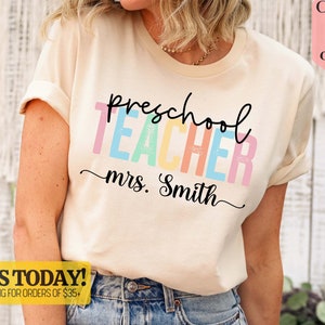 Personalized Preschool Shirt, Preschool Teacher Shirt, Pre-K Shirt Preschool Crew, Preschool Squad, Cute Preschool Team Teacher Shirts