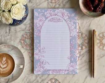 Bismillah Notepad, Pink Floral Chinoiserie