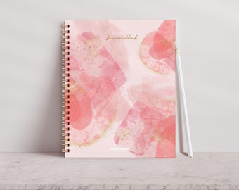 12 Month Muslim Planner, Pink Abstract, Islamic Journal, Personalized