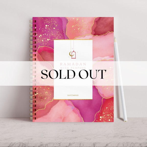 30 Day Guided Ramadan Planner and Journal - 8.5x11 inches - Red Pink - Quran, Hadith, Trackers, Dua, Reflection, Prompts