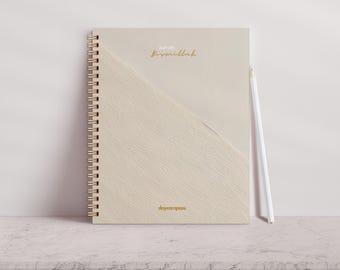 12 Month Muslim Planner, Hijri Calendar, Prayer Tracker, Linen Journal, Personalized