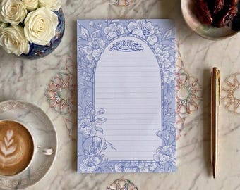 Bismillah Notepad, Blue Floral Chinoiserie
