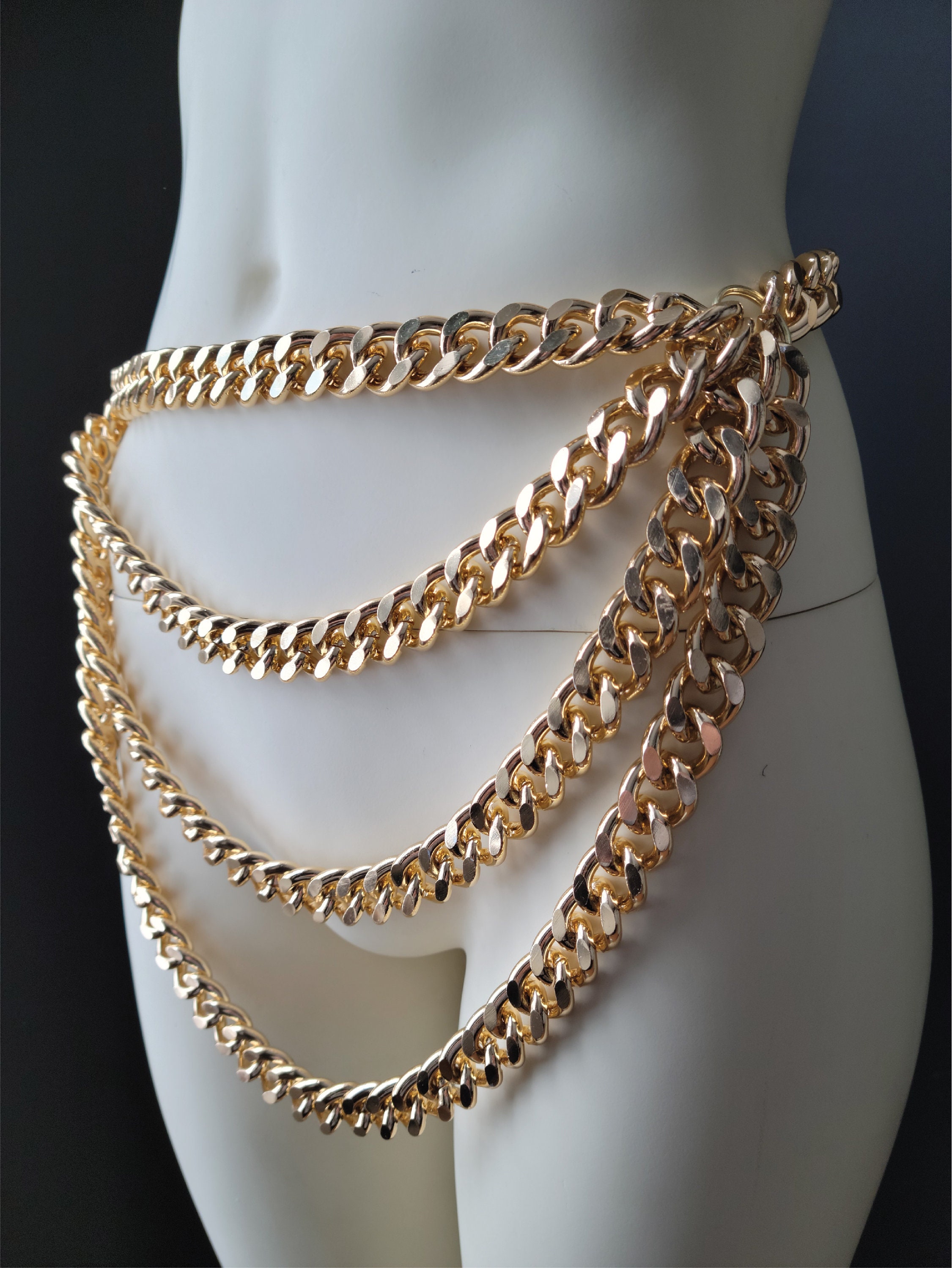 Gold Chain Belt for Plus Size Women thick chain link jewely Etsy