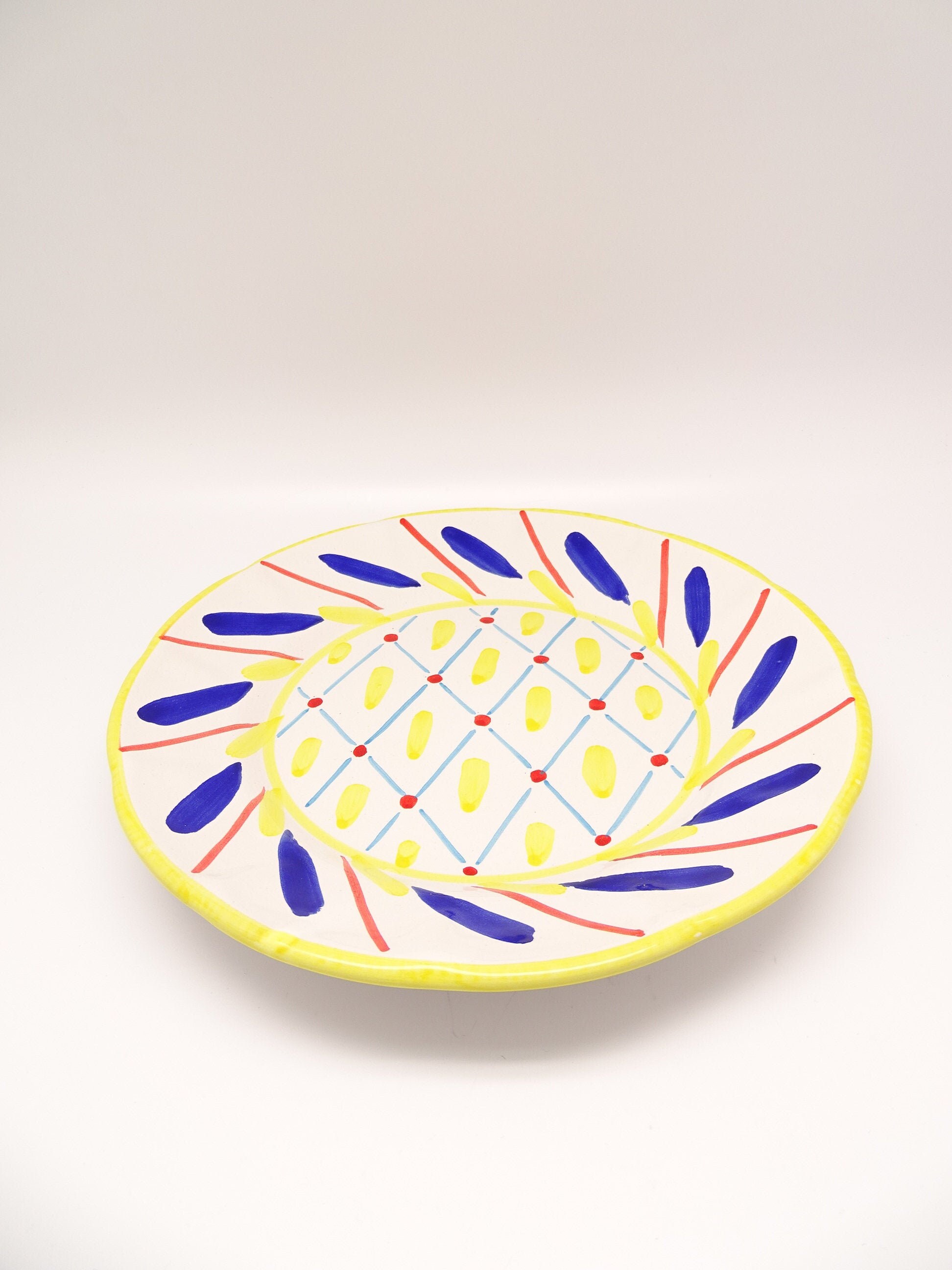 Assiette Multicolore en Céramique Italienne