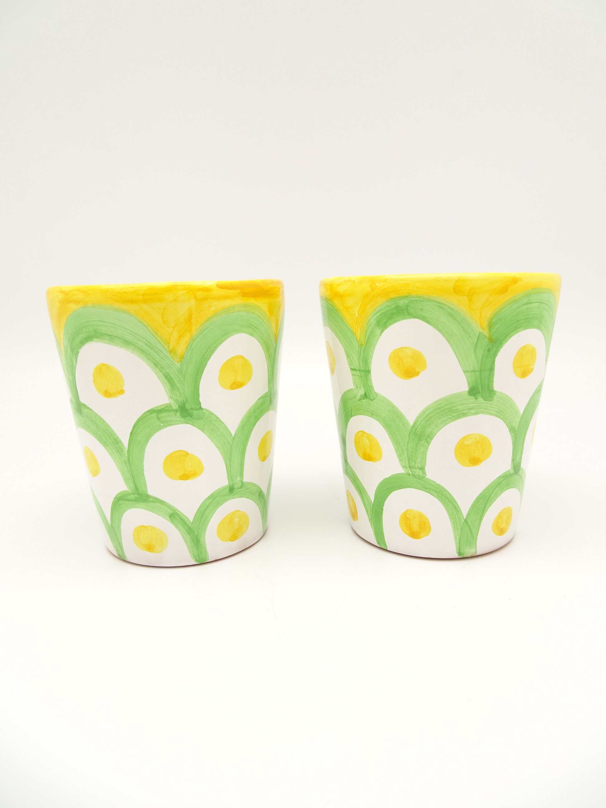 Tasse en Céramique Italienne Vert & Jaune