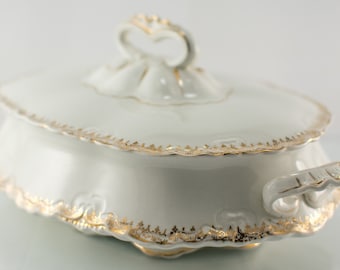 Antique | Porcelain Serving Bowl |  Semi Vitreous | Perfect Mothers Day Gift