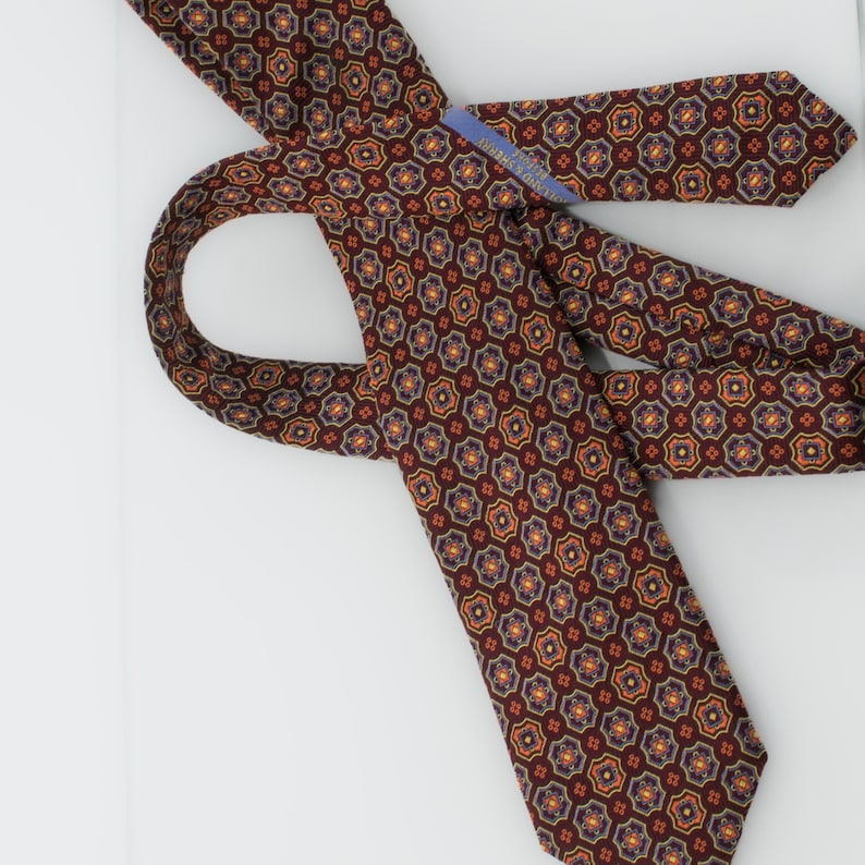 Silk Jacquard Tie Rare Floral Pattern Holland and Sherry Great Christmas Gift for Dad image 4