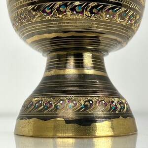 Vintage Indian Floral Brass Bud Vase Hand Engraved Floral Design Wedding Gift or Christmas Gift image 3