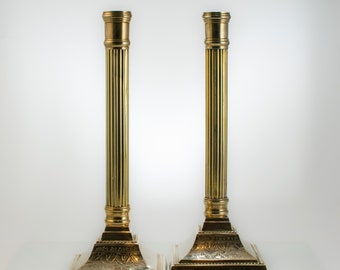Vintage Brass Candle Holders - Lovely Victorian Lighting - Classic Home Decor