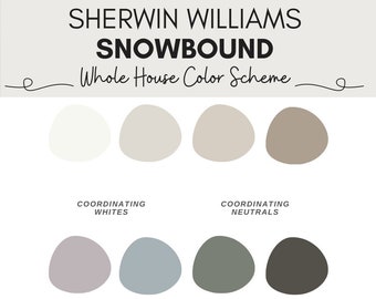 Sherwin Williams Snowbound Color Palette: Whole House Scheme (Digital Download)
