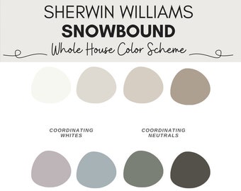 Sherwin Williams Snowbound Color Palette | Snowbound Color Scheme | Coordinating Colors for Snowbound | Interior Paint | Paint Palette