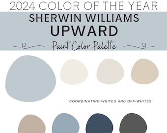 Sherwin Williams Upward Color Palette | 2024 Color Scheme | Coordinating Colors for Upward Paint Color | Blue Interior Paint